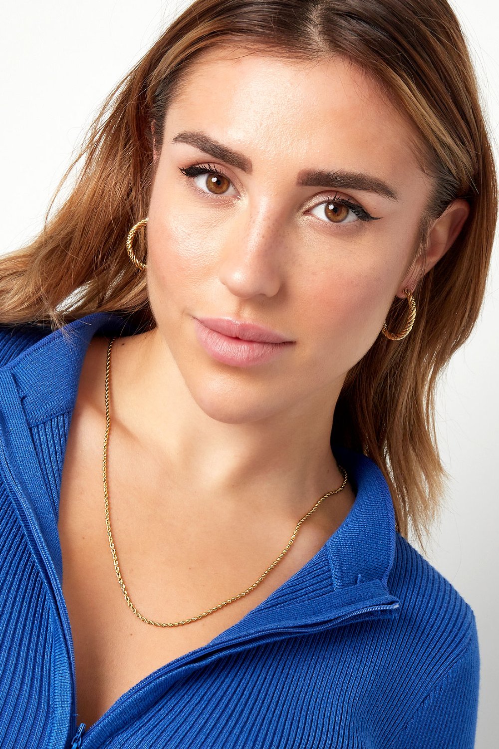 Collana unisex lunga ritorta - Colore oro - 2.0MM h5Immagine4